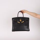 Hermès 2003 Noir Courchevel Retourne Birkin 35 GHW - FashioNica