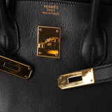 Hermès 2003 Noir Courchevel Retourne Birkin 35 GHW - FashioNica