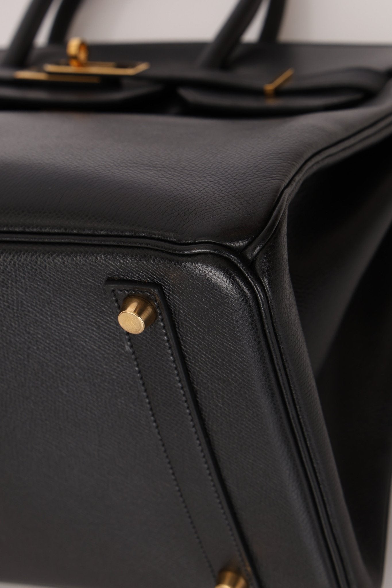 Hermès 2003 Noir Courchevel Retourne Birkin 35 GHW - FashioNica