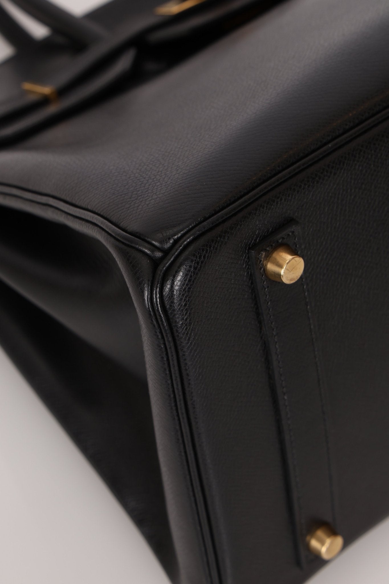 Hermès 2003 Noir Courchevel Retourne Birkin 35 GHW - FashioNica