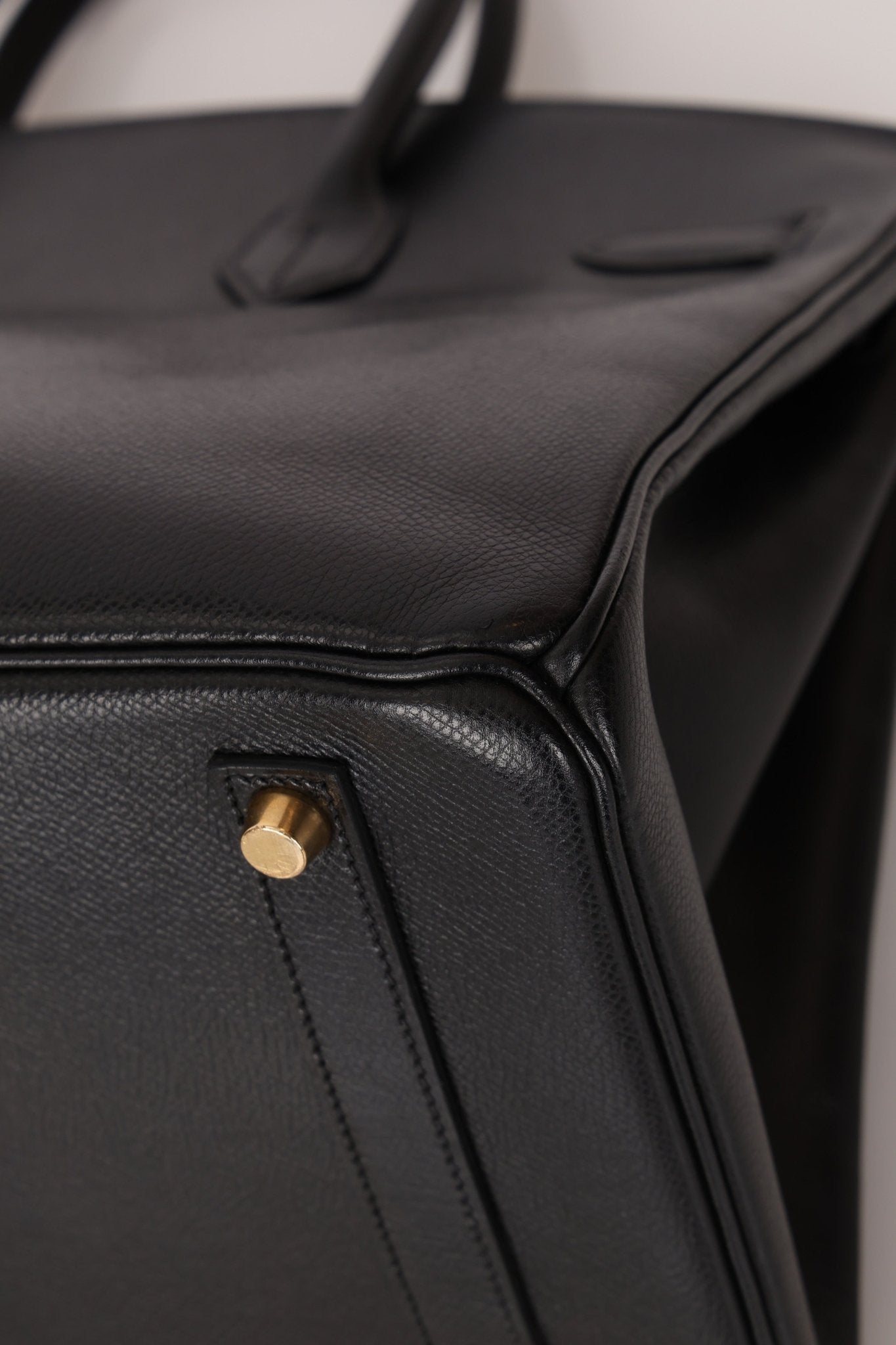 Hermès 2003 Noir Courchevel Retourne Birkin 35 GHW - FashioNica