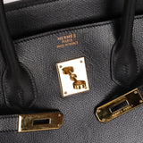 Hermès 2003 Noir Courchevel Retourne Birkin 35 GHW - FashioNica