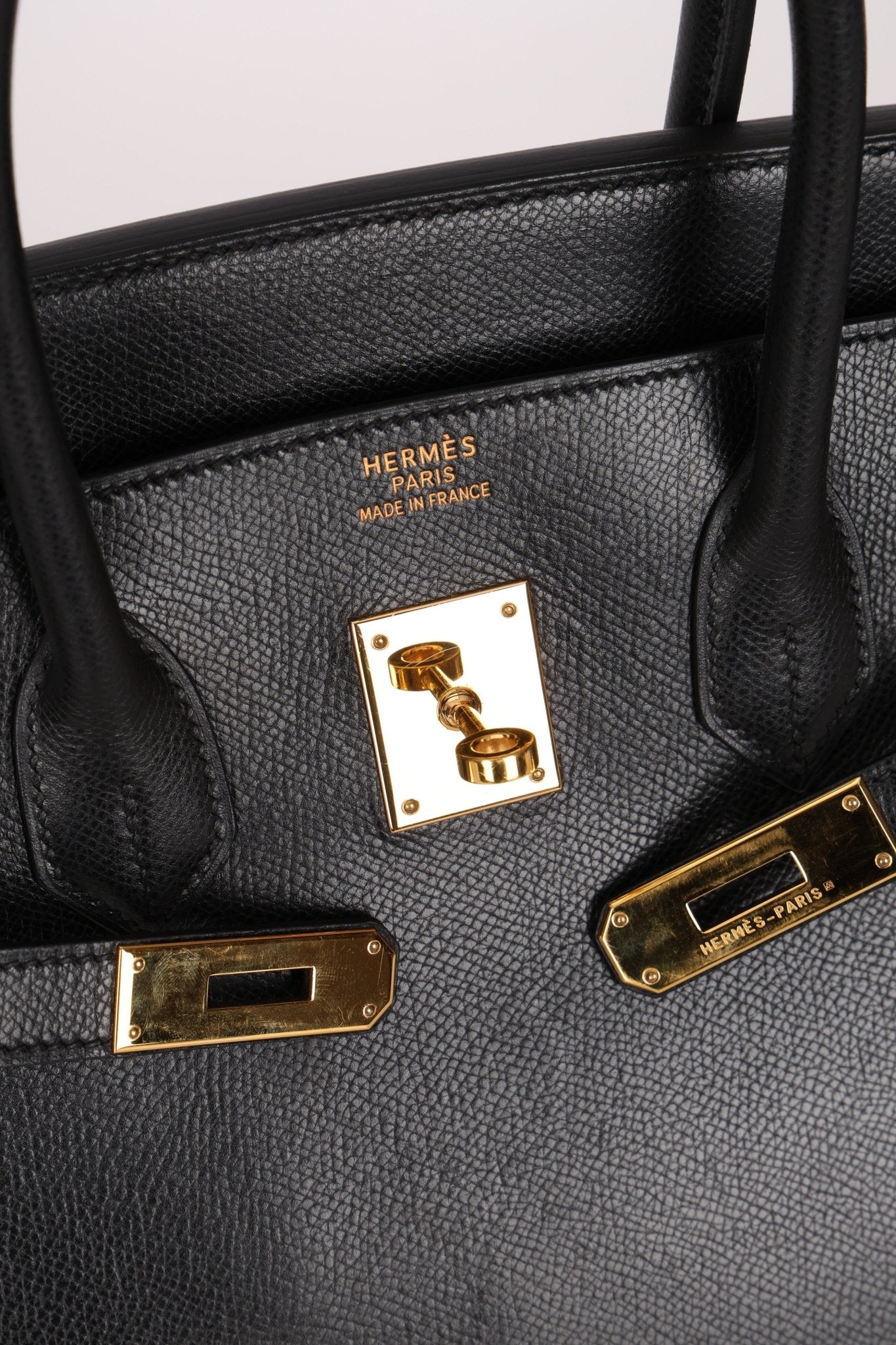 Hermès 2003 Noir Courchevel Retourne Birkin 35 GHW - FashioNica