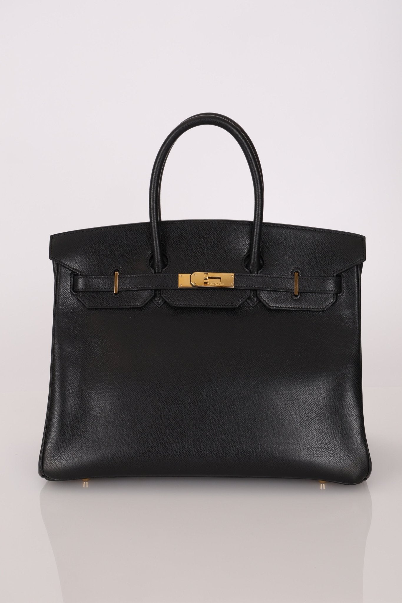 Hermès 2003 Noir Courchevel Retourne Birkin 35 GHW - FashioNica
