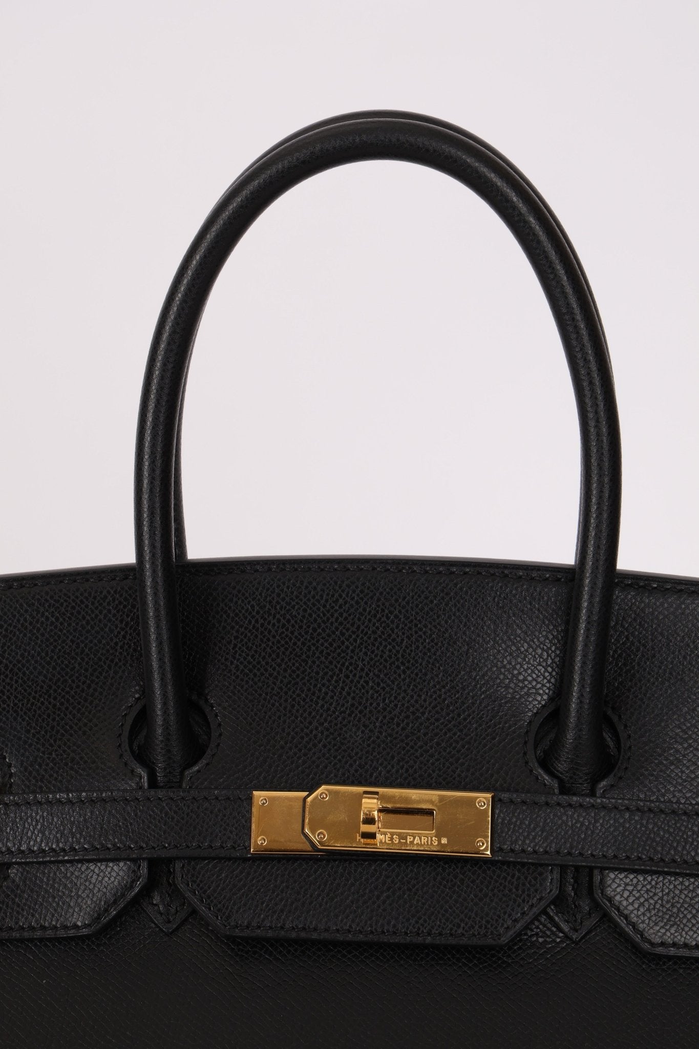 Hermès 2003 Noir Courchevel Retourne Birkin 35 GHW - FashioNica