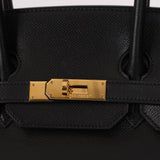 Hermès 2003 Noir Courchevel Retourne Birkin 35 GHW - FashioNica