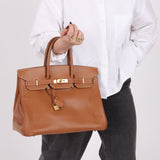 Hermès 2004 Birkin Gold Courchevel 35 - FashioNica