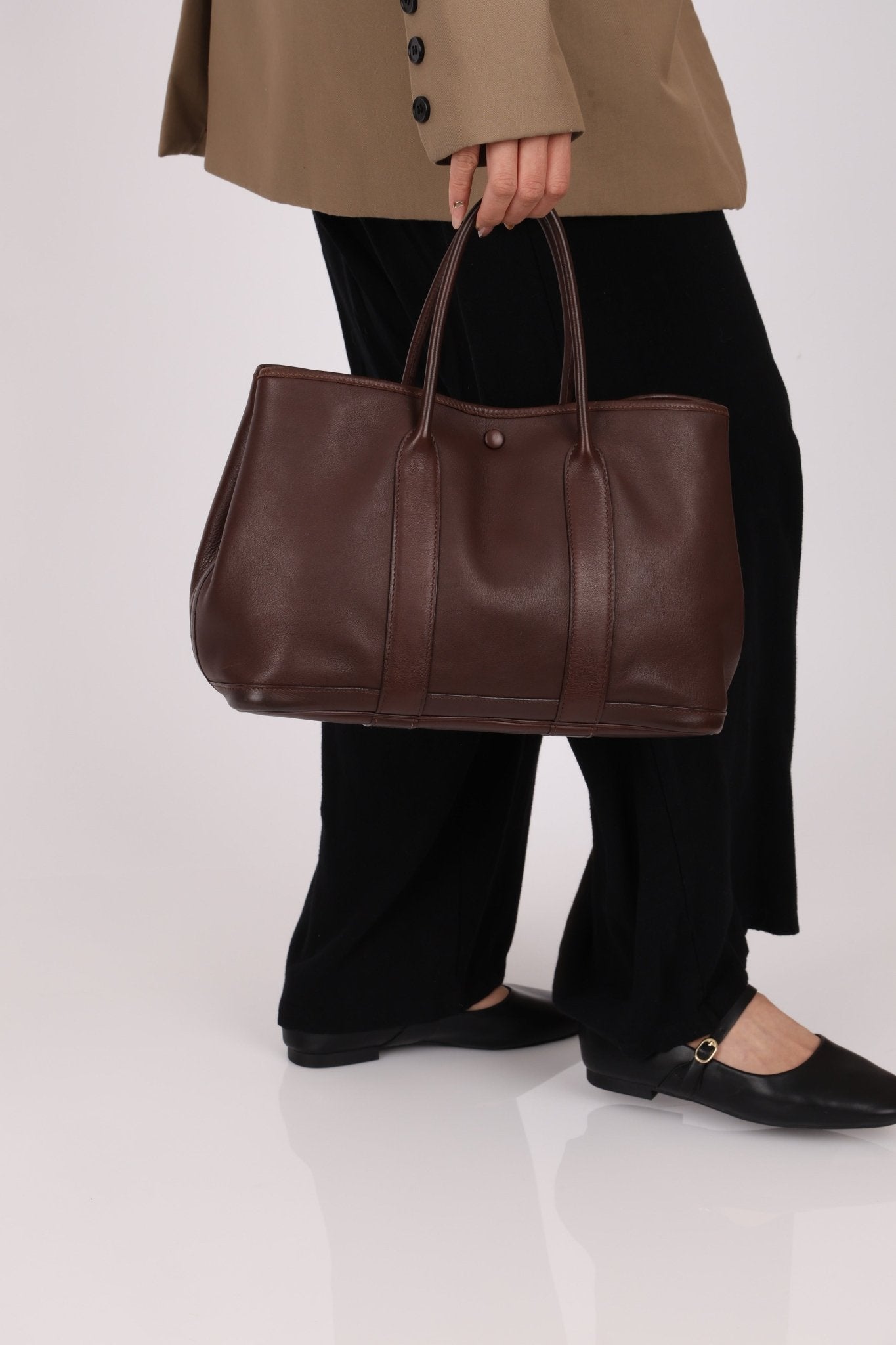 Hermès 2004 Chocolat Swift Bolduc Twilly Garden Party 30 PHW - FashioNica