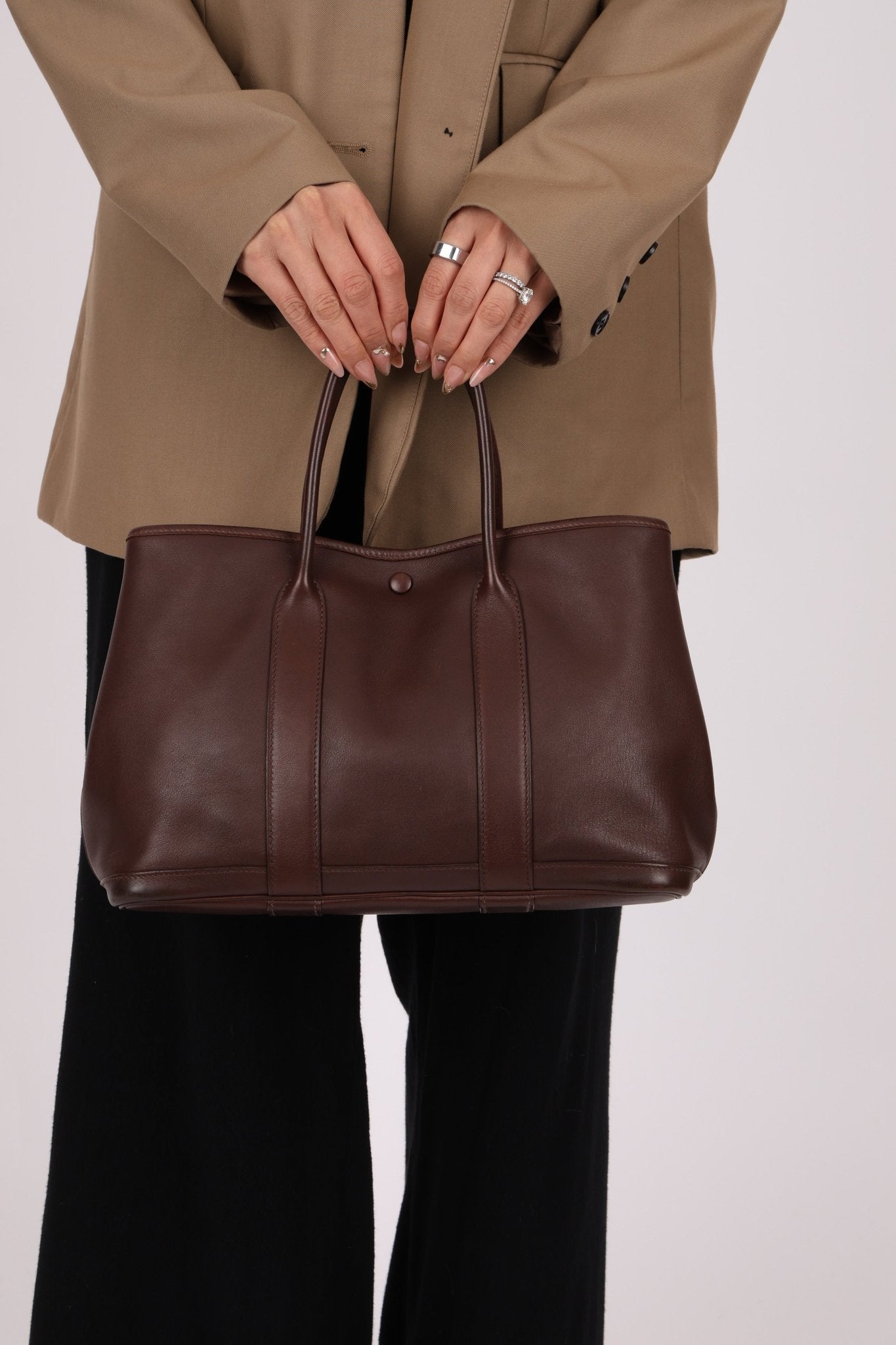 Hermès 2004 Chocolat Swift Bolduc Twilly Garden Party 30 PHW - FashioNica