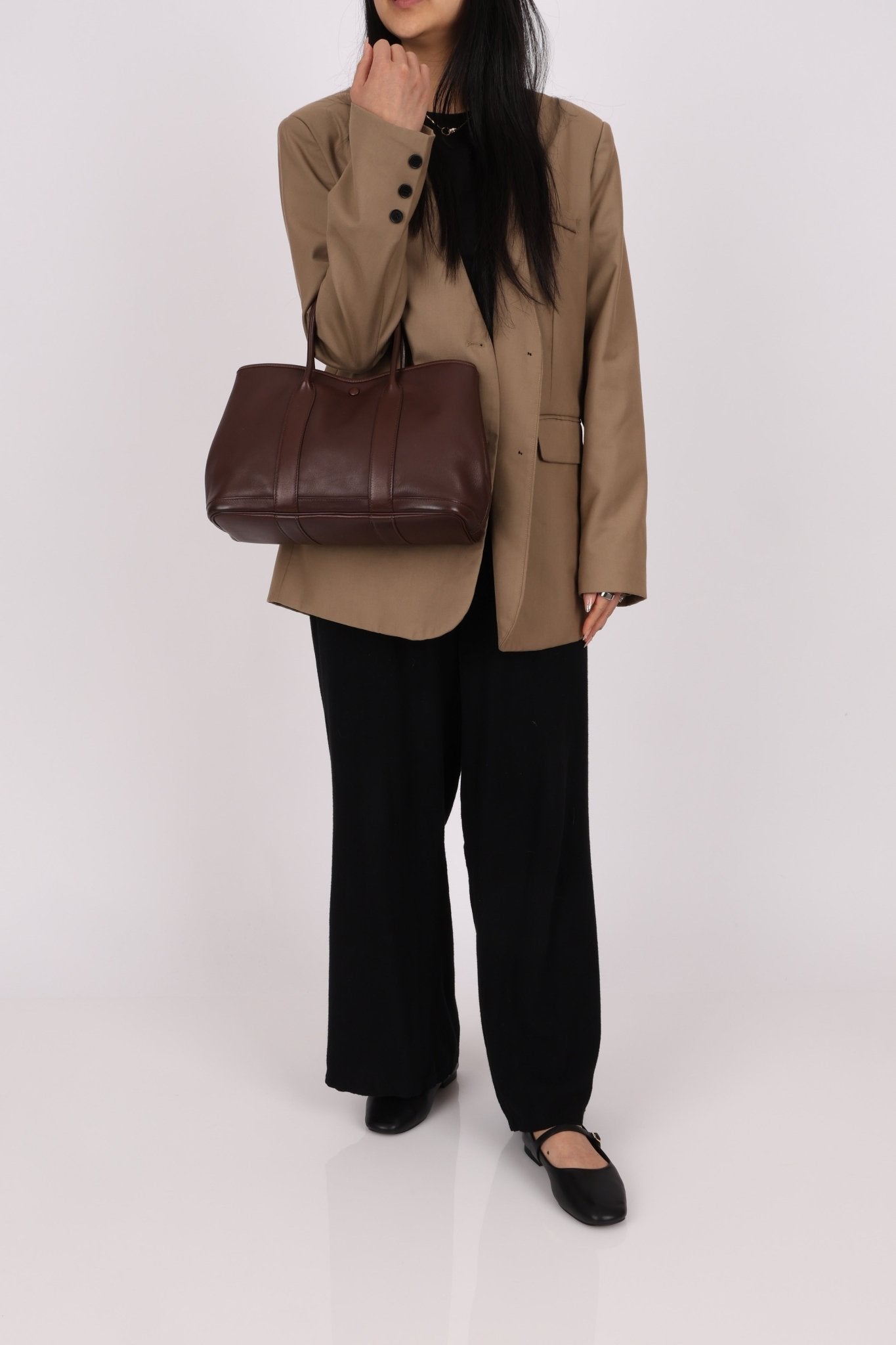 Hermès 2004 Chocolat Swift Bolduc Twilly Garden Party 30 PHW - FashioNica