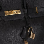 Hermès 2004 Noir Clemence Birkin 35 Retourne GHW - FashioNica