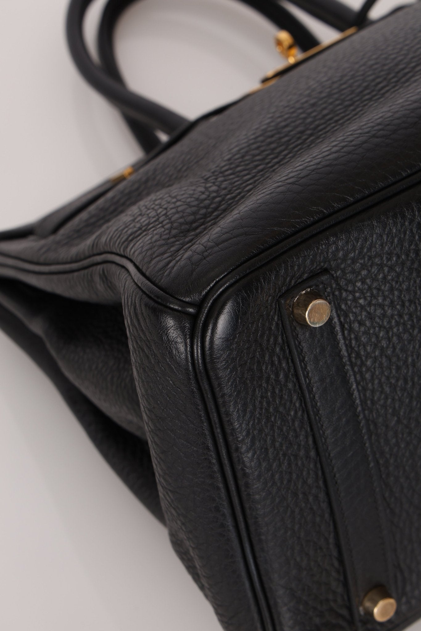 Hermès 2004 Noir Clemence Birkin 35 Retourne GHW - FashioNica