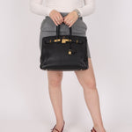 Hermès 2004 Noir Clemence Birkin 35 Retourne GHW - FashioNica