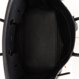 Hermès 2004 Noir Clemence Birkin 35 Retourne GHW - FashioNica