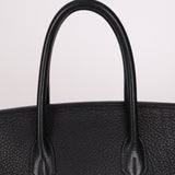 Hermès 2004 Noir Clemence Birkin 35 Retourne GHW - FashioNica
