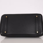 Hermès 2004 Noir Clemence Birkin 35 Retourne GHW - FashioNica