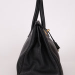 Hermès 2004 Noir Clemence Birkin 35 Retourne GHW - FashioNica