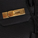 Hermès 2004 Noir Clemence Birkin 35 Retourne GHW - FashioNica