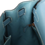 Hermès 2005 Bleu Jean Epsom Retourne Kelly 32 GHW - FashioNica