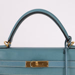 Hermès 2005 Bleu Jean Epsom Retourne Kelly 32 GHW - FashioNica