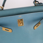Hermès 2005 Bleu Jean Epsom Retourne Kelly 32 GHW - FashioNica