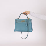 Hermès 2005 Bleu Jean Epsom Retourne Kelly 32 GHW - FashioNica