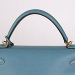 Hermès 2005 Bleu Jean Epsom Retourne Kelly 32 GHW - FashioNica