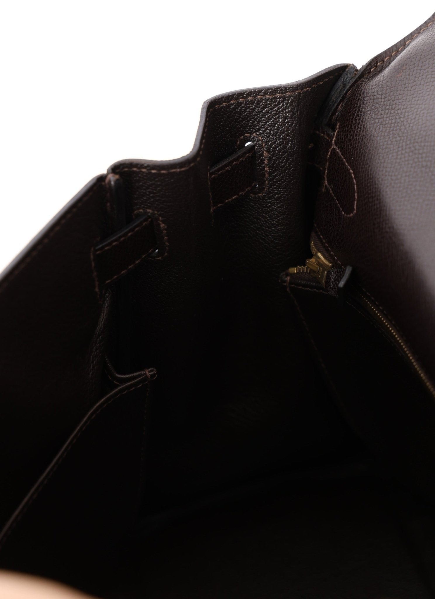 Hermès 2005 Chocolate Epsom Retourne Kelly 32 GHW - FashioNica