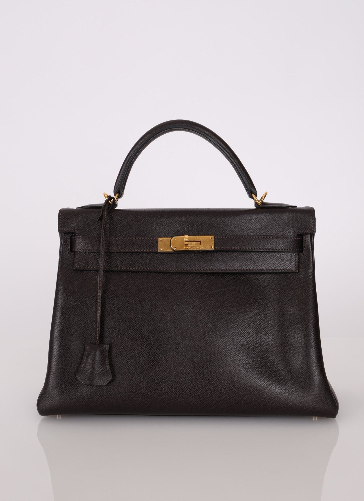 Hermès 2005 Chocolate Epsom Retourne Kelly 32 GHW - FashioNica