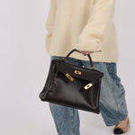 Hermès 2005 Chocolate Epsom Retourne Kelly 32 GHW - FashioNica
