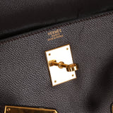 Hermès 2005 Chocolate Epsom Retourne Kelly 32 GHW - FashioNica