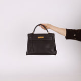Hermès 2005 Chocolate Epsom Retourne Kelly 32 GHW - FashioNica