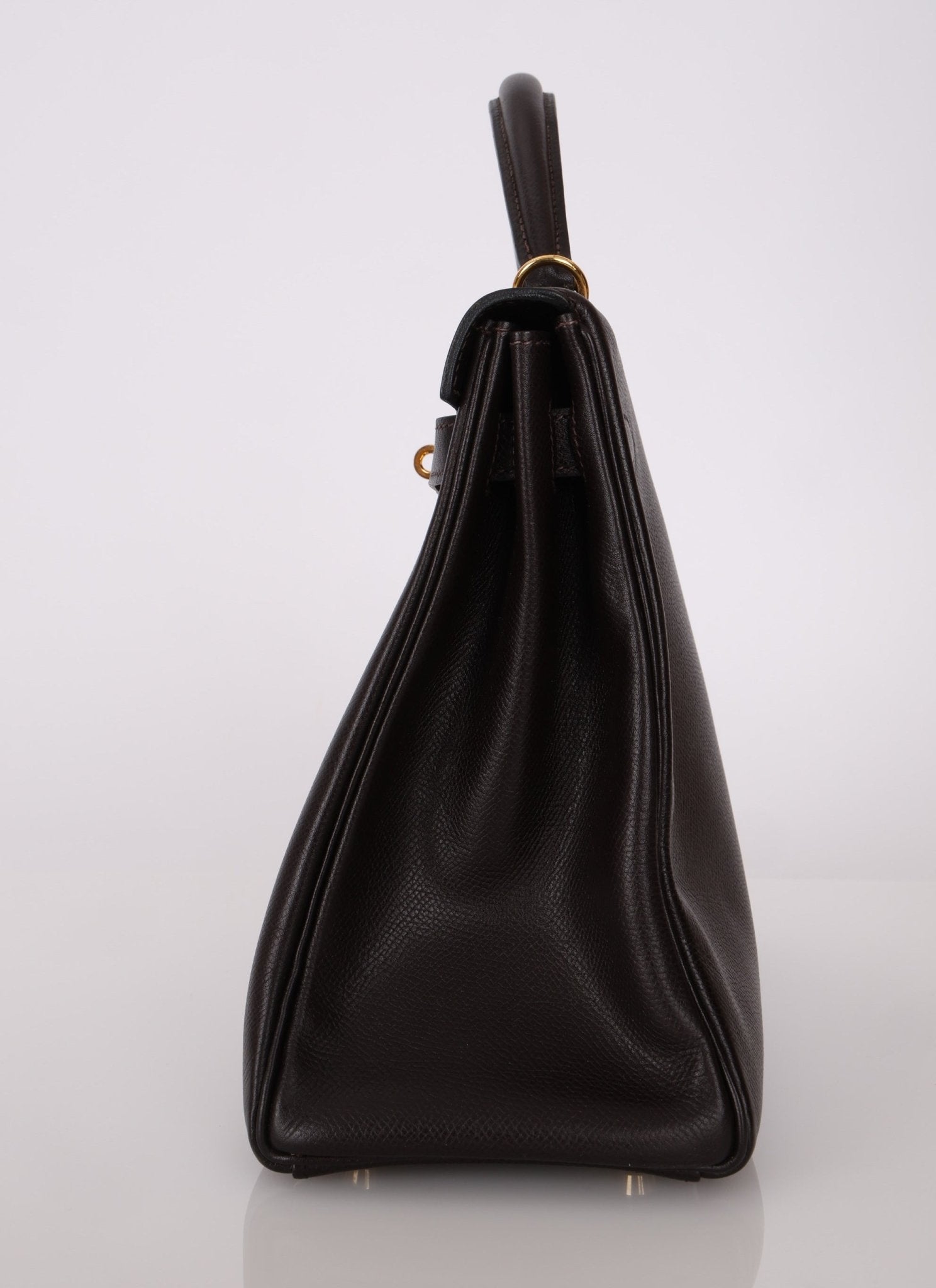 Hermès 2005 Chocolate Epsom Retourne Kelly 32 GHW - FashioNica