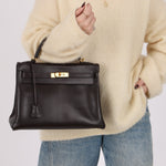 Hermès 2005 Chocolate Epsom Retourne Kelly 32 GHW - FashioNica