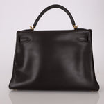 Hermès 2005 Chocolate Epsom Retourne Kelly 32 GHW - FashioNica