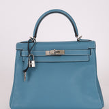 Hermès 2006 Bleu Jean Swift Retourne Kelly 28 PHW - FashioNica