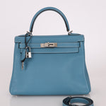 Hermès 2006 Bleu Jean Swift Retourne Kelly 28 PHW - FashioNica