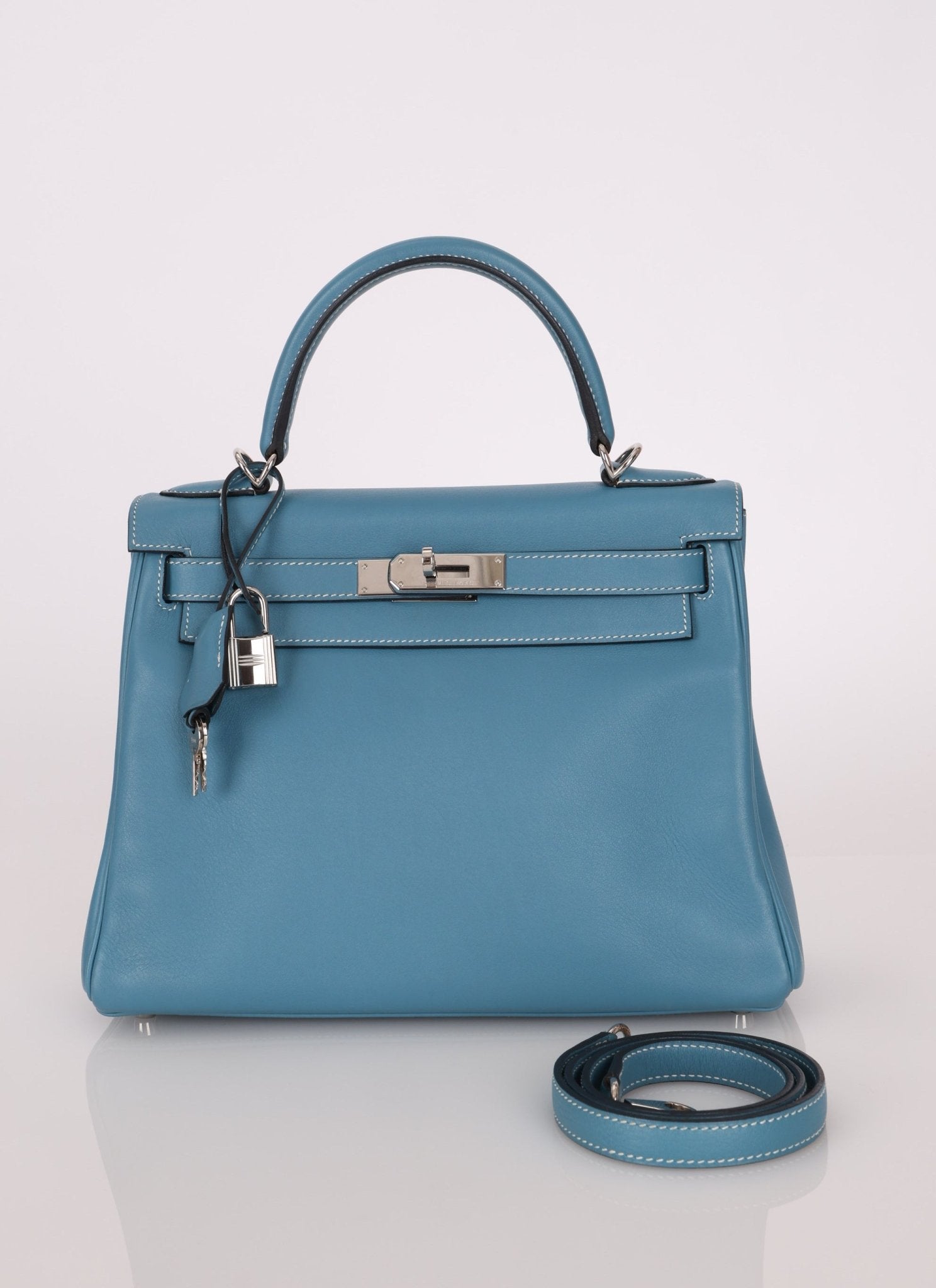 Hermès 2006 Bleu Jean Swift Retourne Kelly 28 PHW - FashioNica