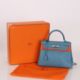Hermès 2006 Bleu Jean Swift Retourne Kelly 28 PHW - FashioNica