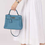 Hermès 2006 Bleu Jean Swift Retourne Kelly 28 PHW - FashioNica