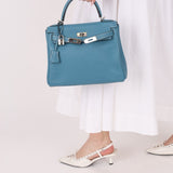 Hermès 2006 Bleu Jean Swift Retourne Kelly 28 PHW - FashioNica