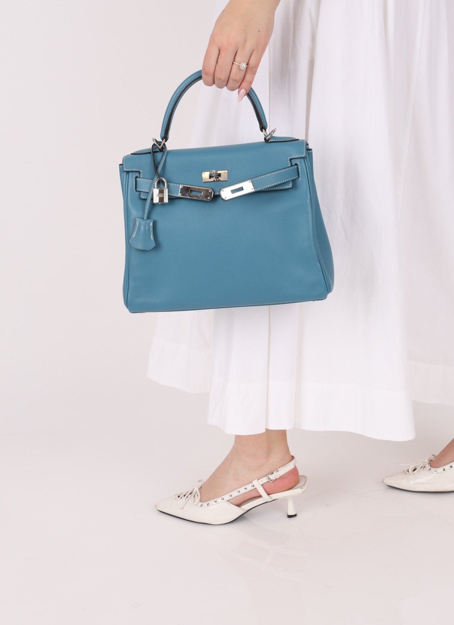 Hermès 2006 Bleu Jean Swift Retourne Kelly 28 PHW - FashioNica