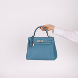 Hermès 2006 Bleu Jean Swift Retourne Kelly 28 PHW - FashioNica