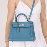Hermès 2006 Bleu Jean Swift Retourne Kelly 28 PHW - FashioNica