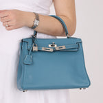 Hermès 2006 Bleu Jean Swift Retourne Kelly 28 PHW - FashioNica