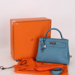 Hermès 2006 Bleu Jean Swift Retourne Kelly 28 PHW - FashioNica