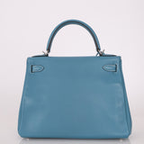 Hermès 2006 Bleu Jean Swift Retourne Kelly 28 PHW - FashioNica