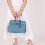 Hermès 2007 Bleu Jean Epsom Birkin 35 PHW - FashioNica