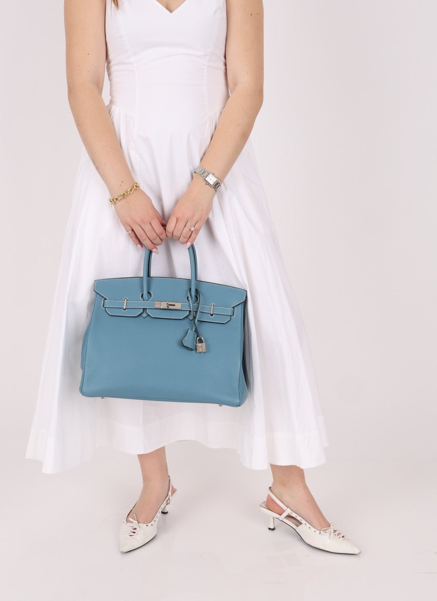 Hermès 2007 Bleu Jean Epsom Birkin 35 PHW - FashioNica