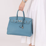 Hermès 2007 Bleu Jean Epsom Birkin 35 PHW - FashioNica